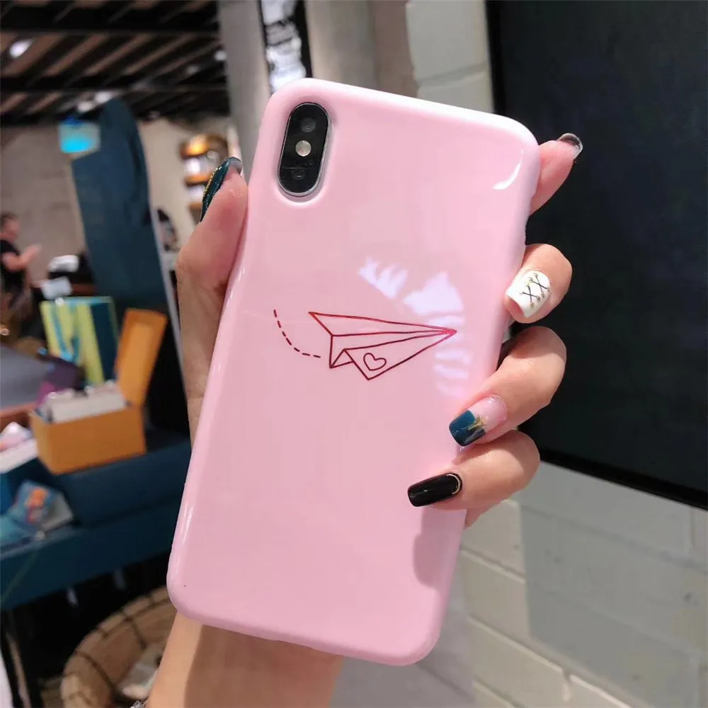 Глянцевая Премиум чехол для телефона iphone 7 Чехол Бумага самолет Прекрасный