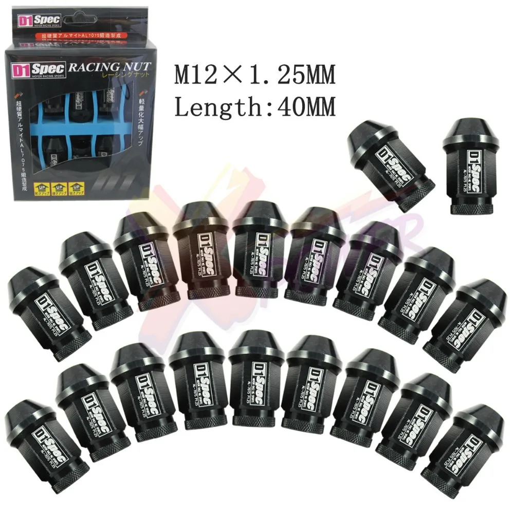Xpower-20 шт./набор универсальные D1 SPEC JDM гоночные 40 мм Колесные гайки M12X1.25 подходят для Nissan Subaru infiniti(P: 1,25 L: 40 мм