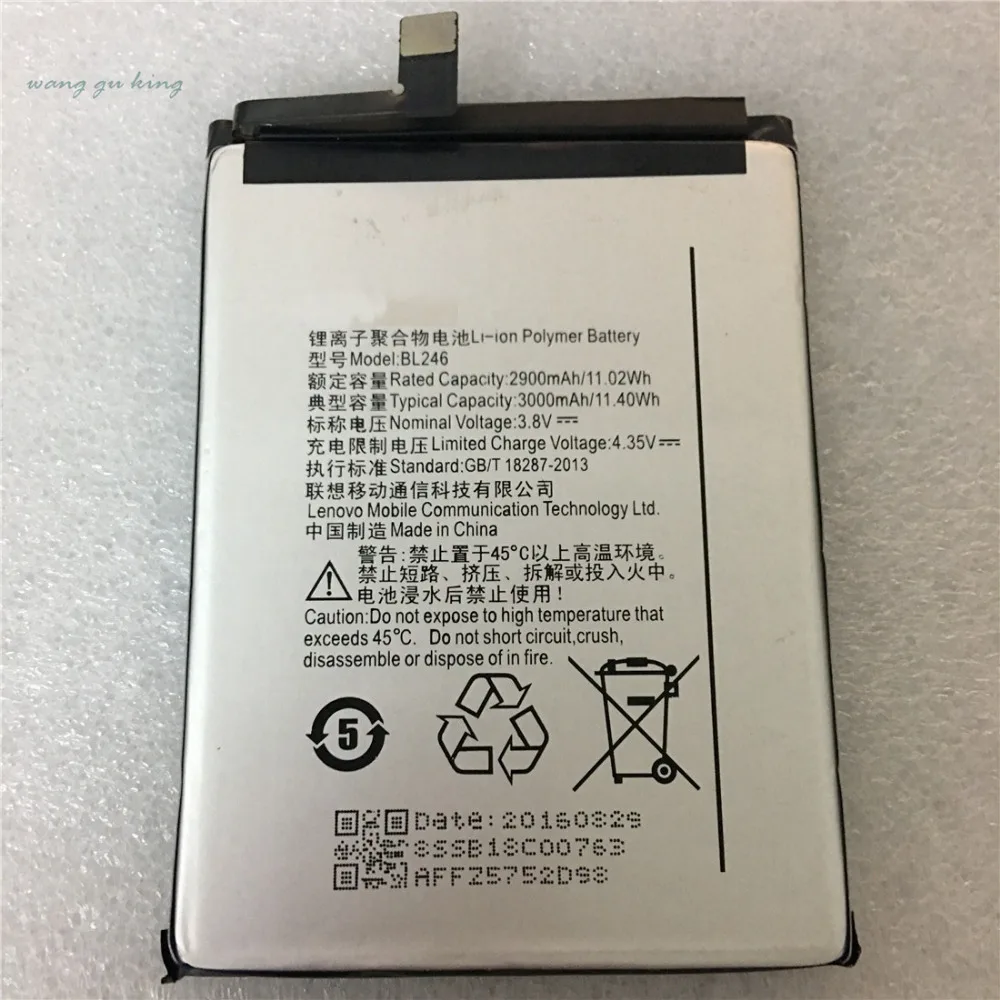 100% Новый оригинальный 2900/3000 мАч BL246 аккумулятор для Lenovo VIBE Shot Z90 7 3