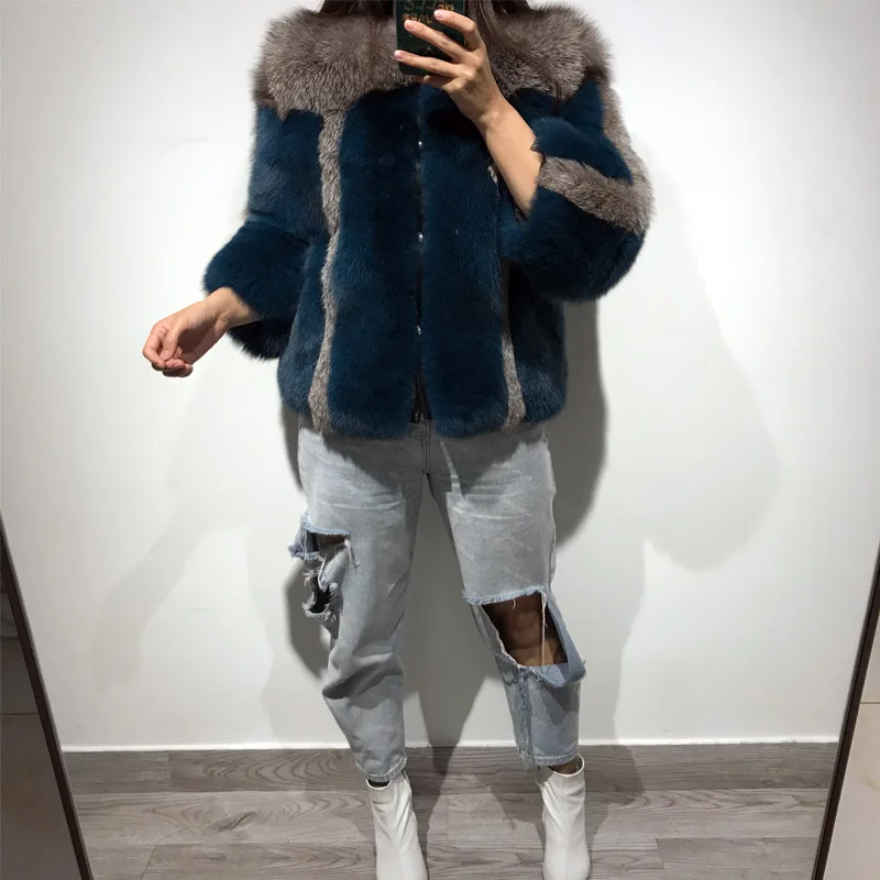 Женская куртка из натурального меха женская меховая лисьего | одежда