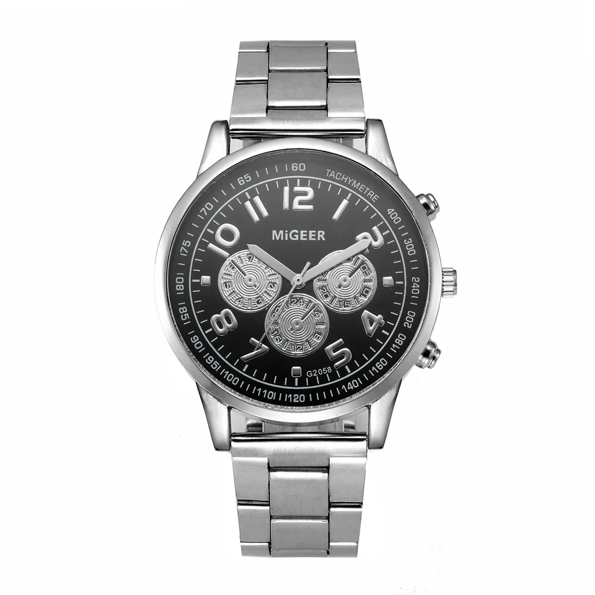 Модные Мужские Аналоговые кварцевые наручные часы из нержавеющей стали с