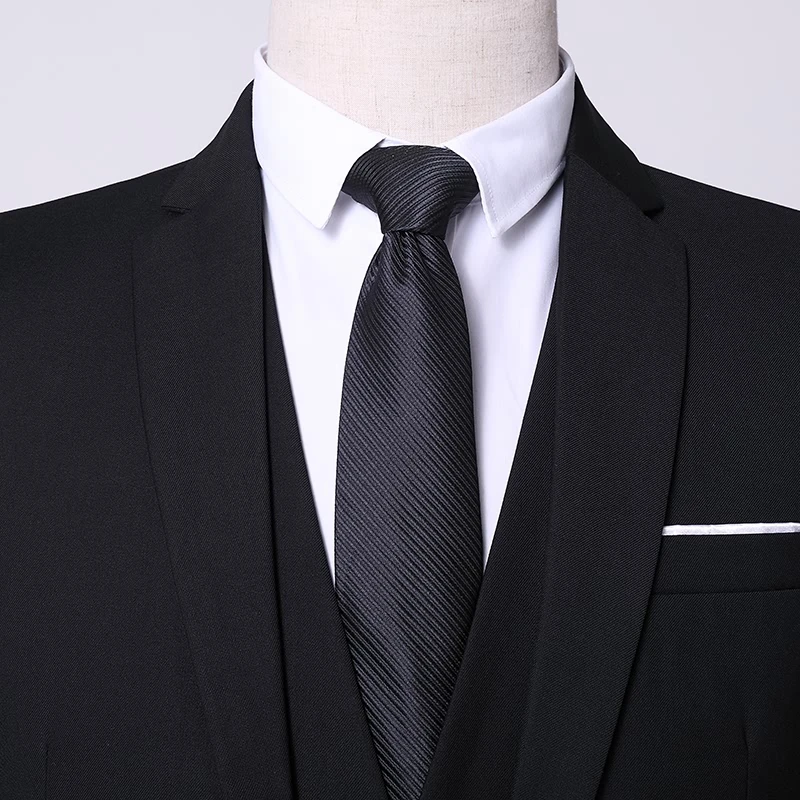 Мужской облегающий костюм-тройка TIAN QIONG свадебные костюмы темно-синего и серого