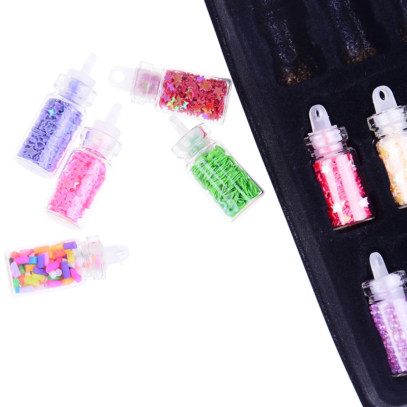 1 набор случайный наполнитель с блестками Прозрачный/пушистый полимерный слайм