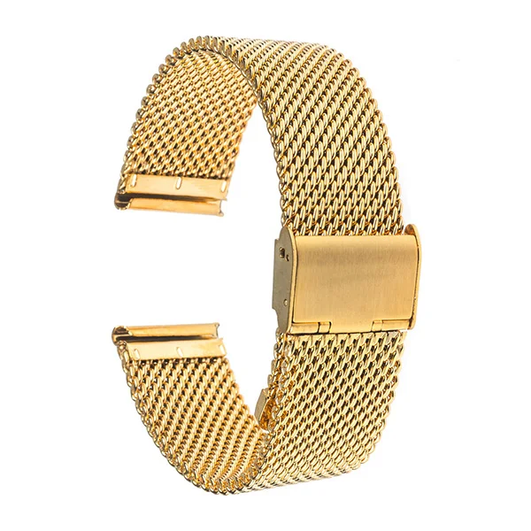 Gold 18 мм, 20 мм, 22 мм, 24 мм, Миланский ремешок для часов для Breitling Titoni Michel Herbelin, ремешок из нержавеющей стали, браслет на запястье - Цвет ремешка: Gold
