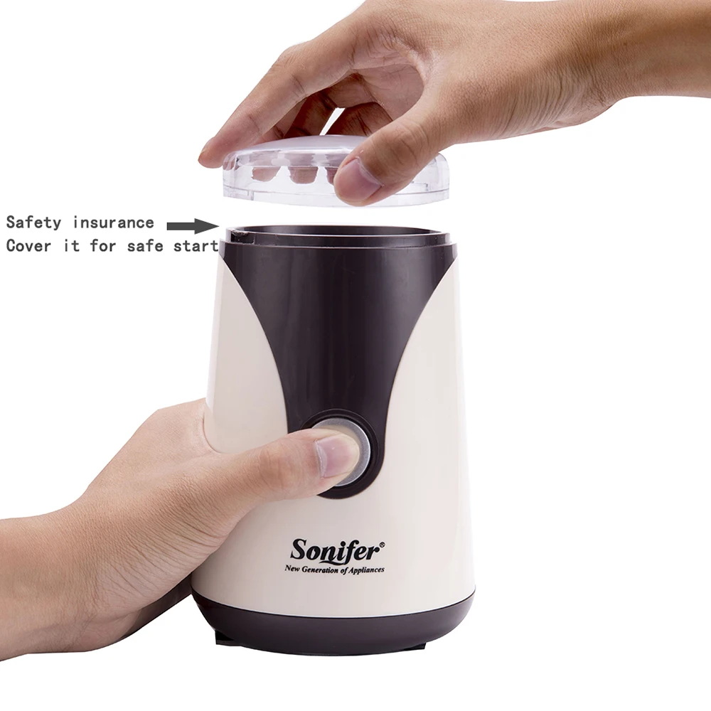 220 V оригинальная Мини электрическая кофемолка дробилка для бобов орехи с травами