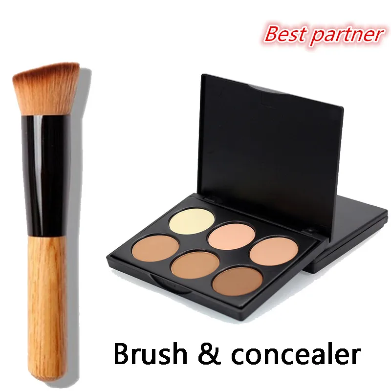 Нюдовый консилер Popfeel с бронзатором пудра палитра кисть для отбеливания