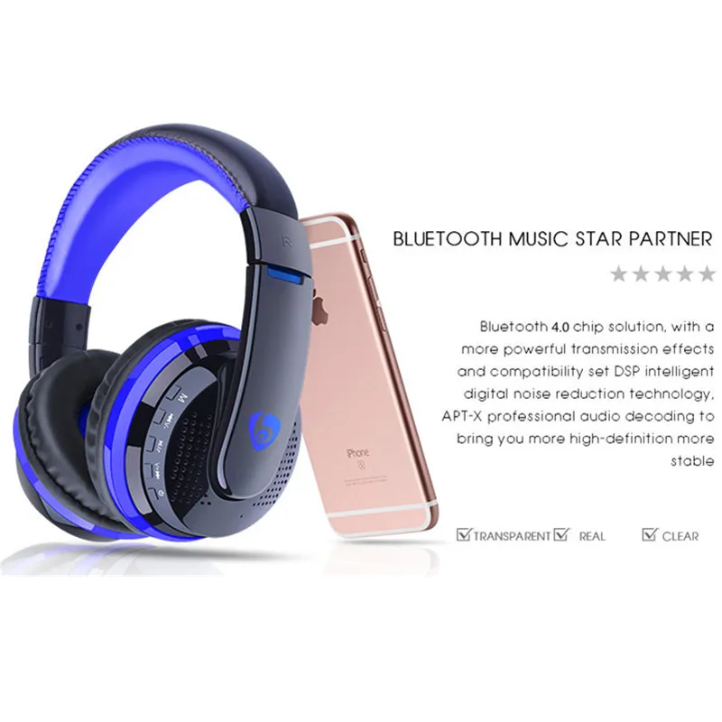 Беспроводные наушники TOPROAD Bluetooh беспроводная гарнитура HD стерео с микрофоном