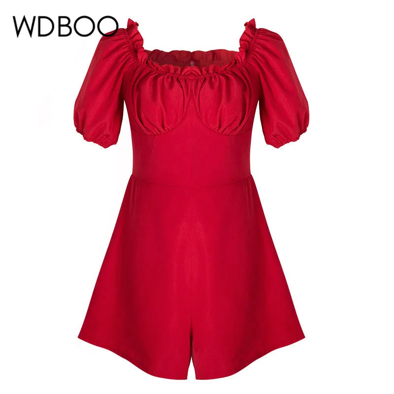 WDBOO летний комбинезон с короткими рукавами и расклешенными штанинами для женщин