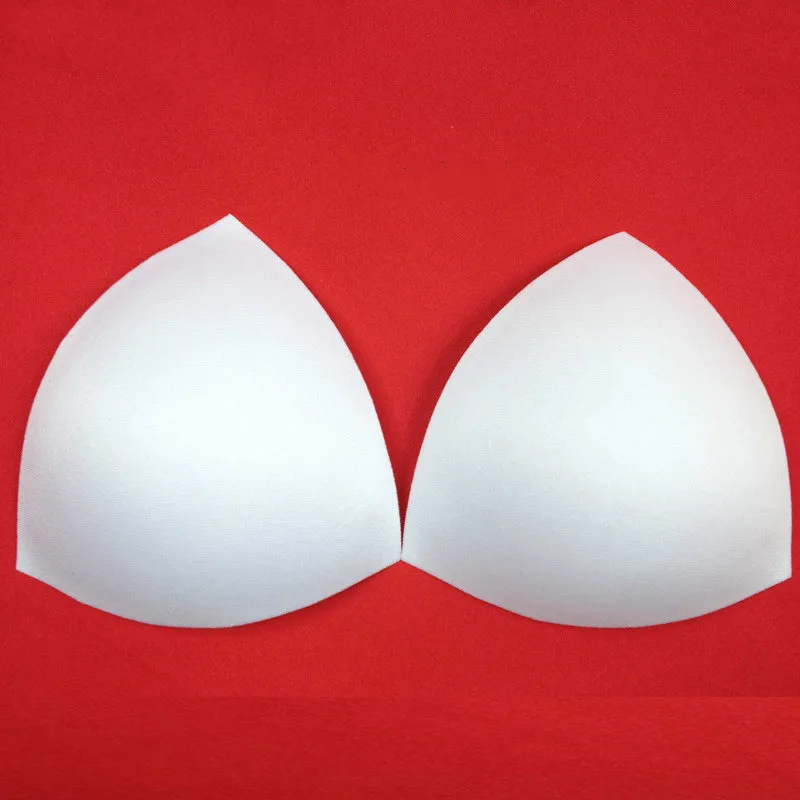 1Pair/Lot Women Intimates Accessories Triangle Sponge Swimsuit Breast Push Up Pads Chest Enhancers White Thin Bra Foam Insert