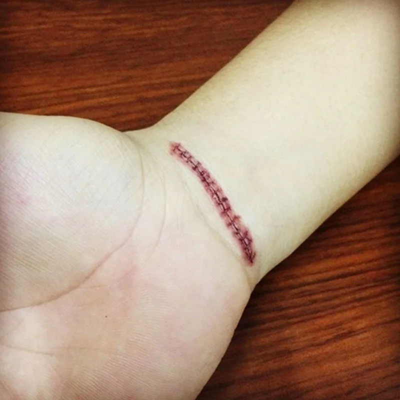 3D тату наклейка Хэллоуин шрам дизайн мелким рисунком Водонепроницаемый