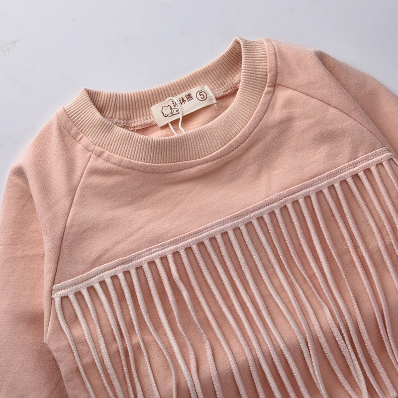 Детская одежда 2016 Осенние футболки для девочек толстовка с длинными рукавами