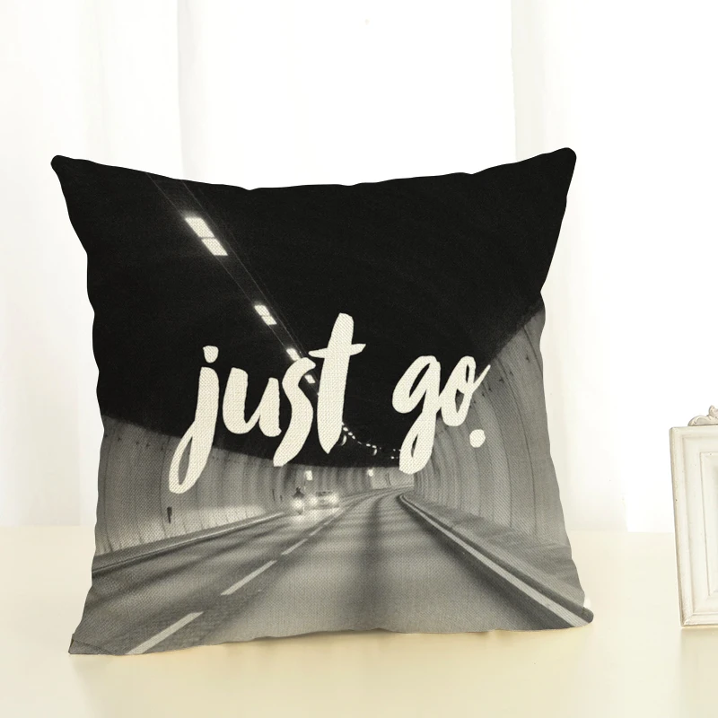 Подушка с текстовым принтом наволочка для домашнего декора дома льняная