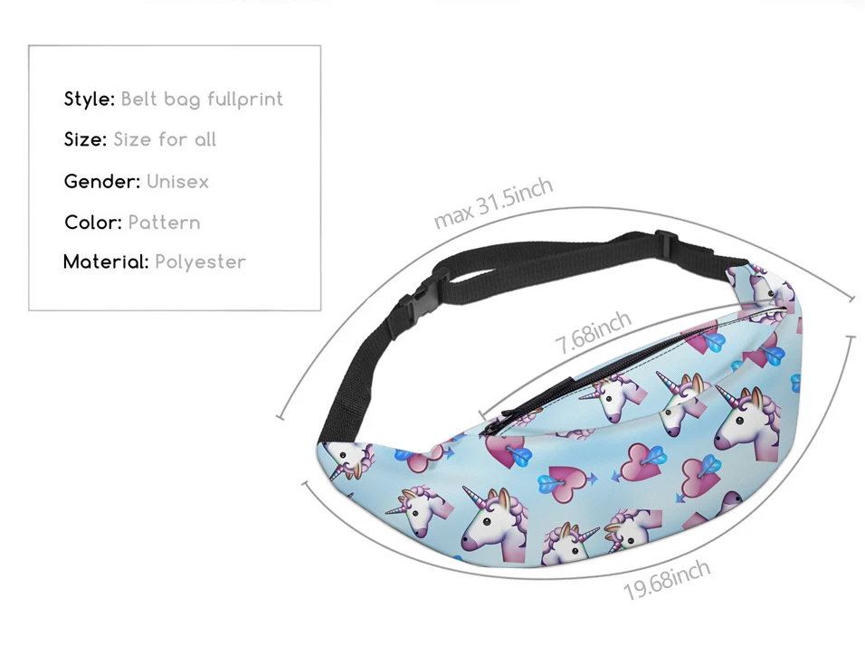 Deanfun 3D Printed Waist bags Lovely Heart Unicorns Cute Fanny Pack for Women Gift YB16 | Багаж и сумки