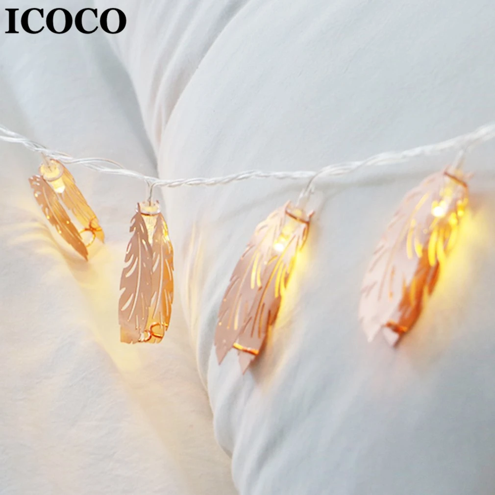 ICOCO в форме пера свет шнура теплый белый светодиодный сказочный ночник для дома