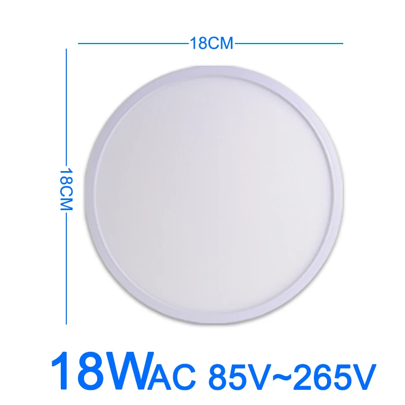 18W 18CM AC85V-265V Светодиодный потолочный светильник 24 Вт, 18 Вт, 13 Вт, 9 Вт, 6 Вт, светодиодный панельный светильник, потолочный светильник, поверхностный монтаж, AC 85-265 в, современный светильник для дома, светодиодный потолочный светильник - Цвет корпуса: 18W 18CM AC85V-265V