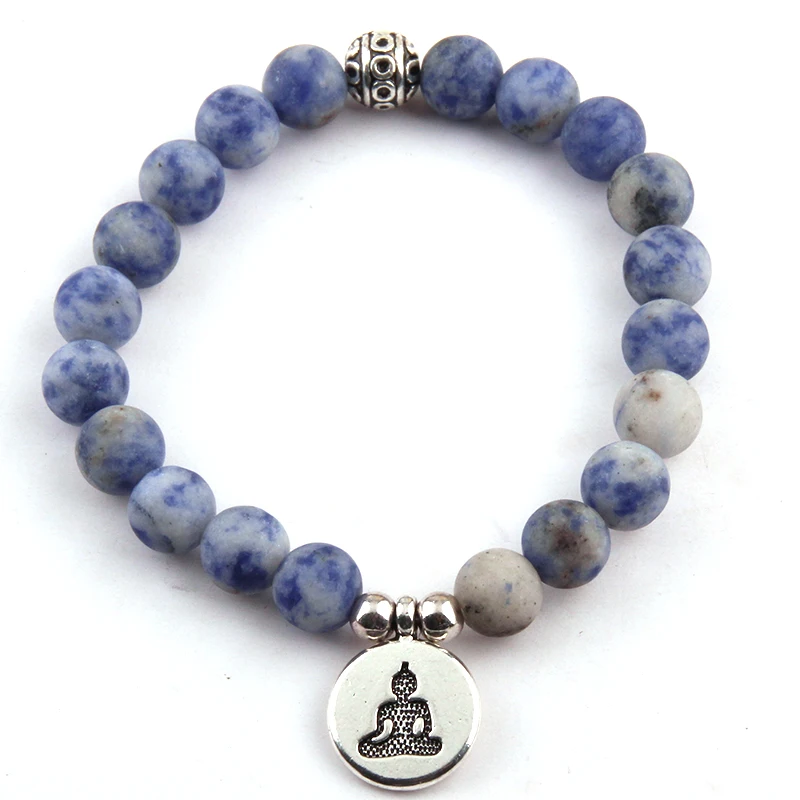 Бесплатная доставка модный красивый браслет 8 мм из натурального камня Mala Buddha |