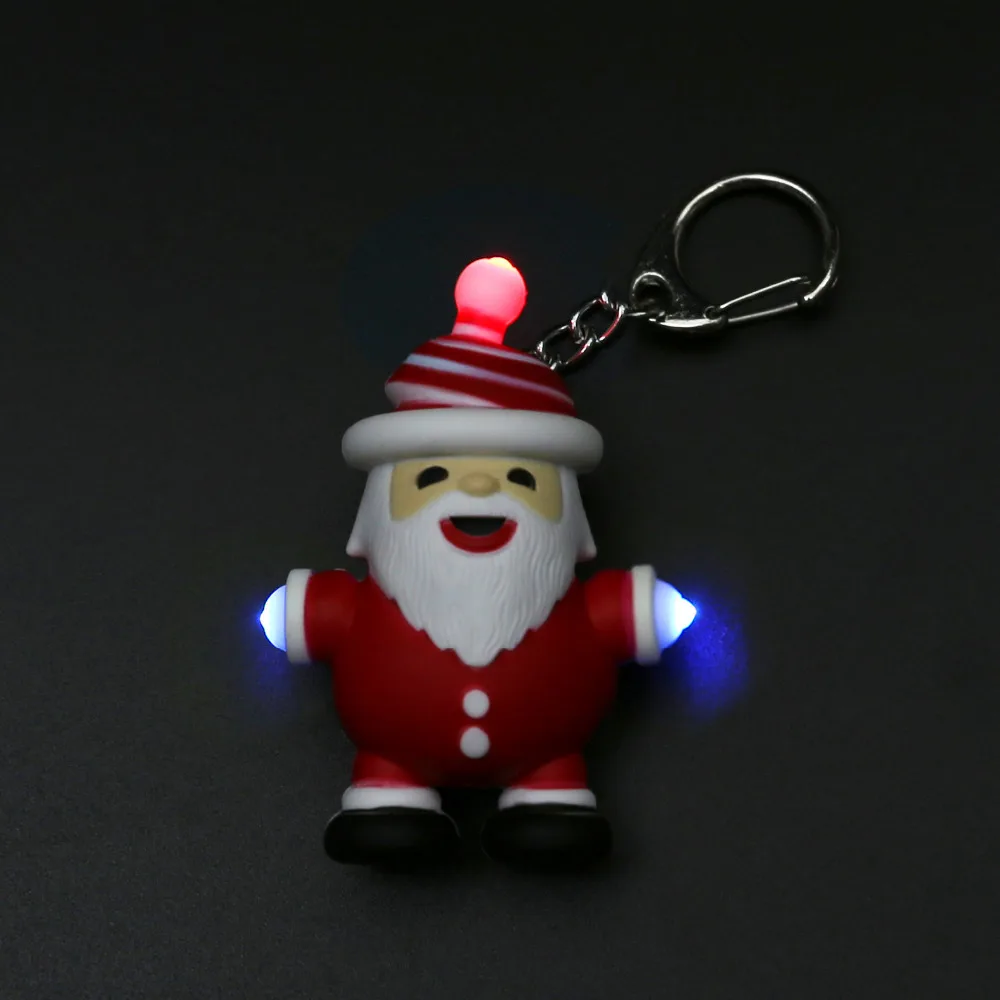 Автомобиль укладки Рождество человек мультфильм брелок с светодио дный Свет