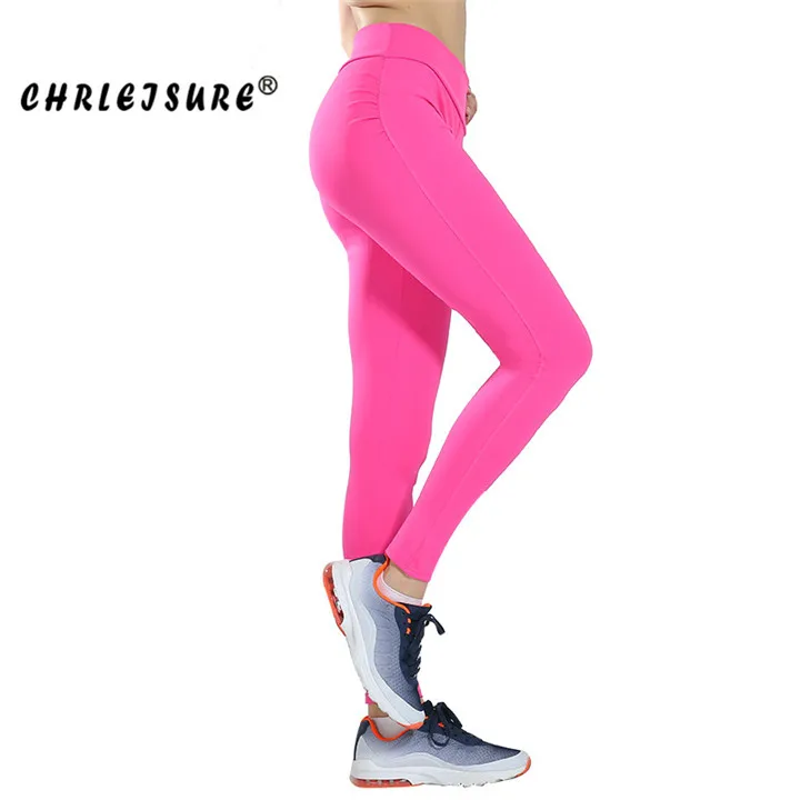 CHRLEISURE сексуальные женские леггинсы с высокой талией однотонные европейские и американские стильные мягкие дышащие брюки хип-Леггинсы для женщин