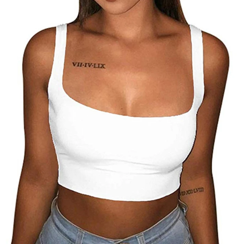 2020 Женская однотонная уличная майка с вырезом лодочкой летний укороченный топ