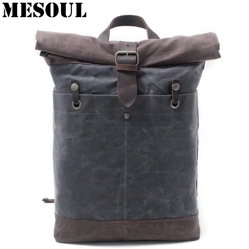 Мужской рюкзак Водонепроницаемый Школьный для ноутбука винтажная Студенческая