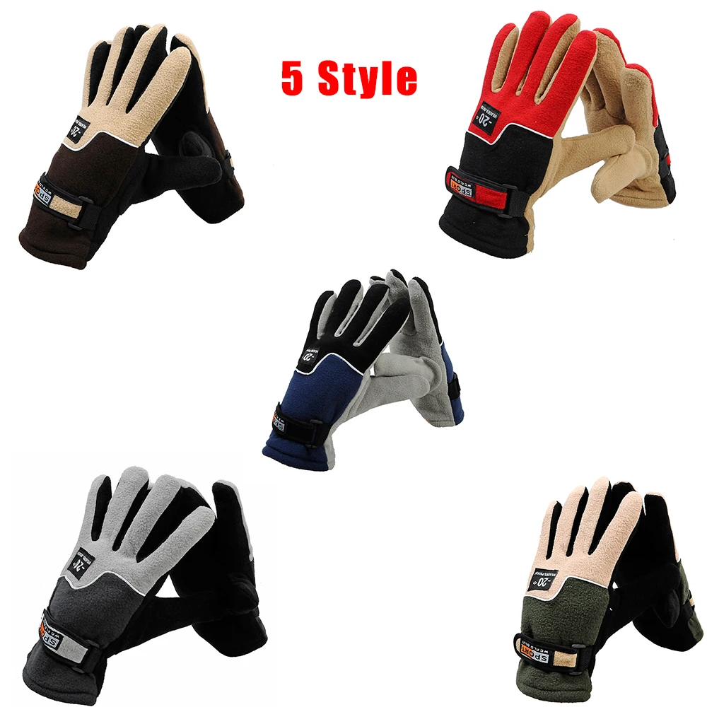 Outdoor Winter Sports Warm Fleece Full Finger Gloves Hunting Breathable Cycling Motorcycle Ski Snowboard Anti-skid Luva Ciclismo