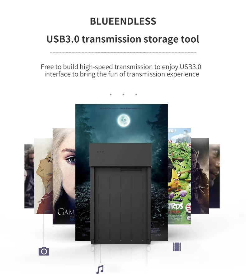 Blueendless 3,5 'чехол для жесткого диска пластиковый USB 3,0 для SATA 12V 2A внешний жесткий диск коробка Caddy для ноутбука Настольный ПК