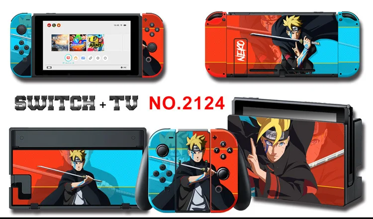 Для nintendo Switch Pain sticker консоль Dock Joy Con полное покрытие цветной бумажной кожи Закаленное стекло протектор экрана от 2000-2305