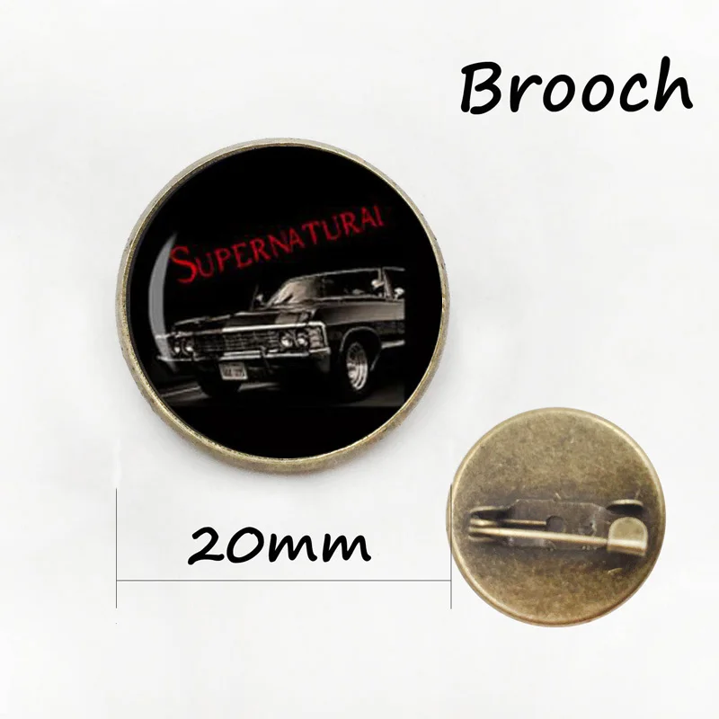 brooch 20mm Сверхъестественное Impala Сверхъестественное дороги до сих пор Дин Винчестер автомобиля ожерелье SAM кабошоны разрисованные изделия из стекла Цепочки и ожерелья HZ1 - Окраска металла: brooch 20mm