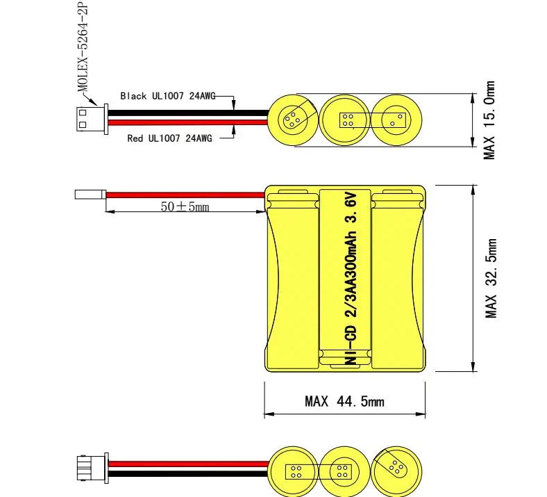 1 Ni-Cd аккумулятор NiCd 2/3AA 300mAh 3,6 V аккумуляторная батарея для телефона Замена для Vtech BT-17333 BT-27333
