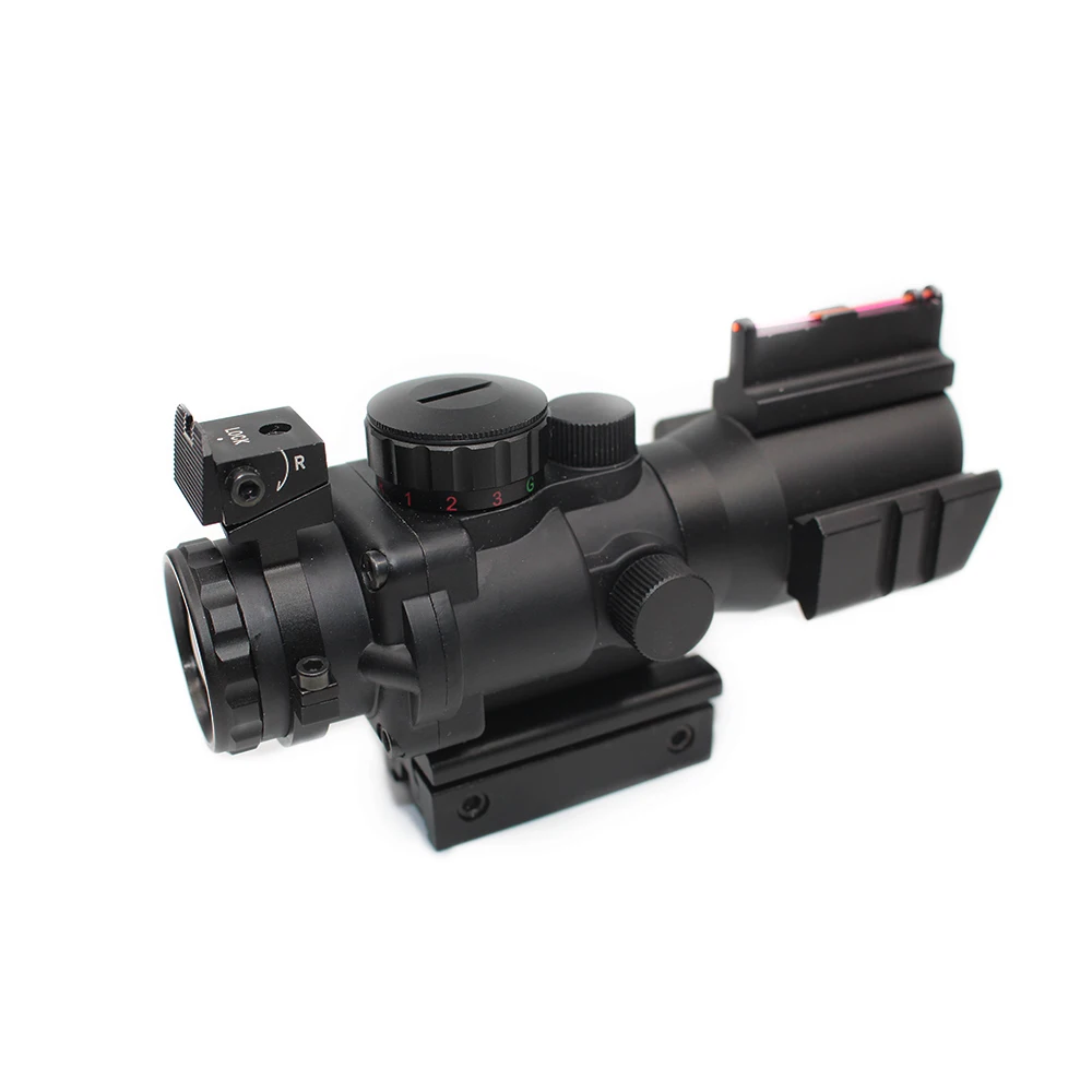 4x32 ACOG оптический прицел Tactica рефлекторное освещение волокно Охота Призма прицел механический прицел винтовка страйкбол Коллиматорный прицел
