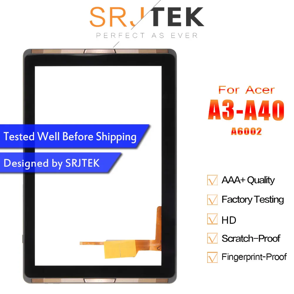 

SRJTEK дигитайзер для Acer Iconia Tab 10 A3-A40 A6002 сенсорный экран дигитайзер A3-A40 Сенсорное стекло с рамкой запасные части