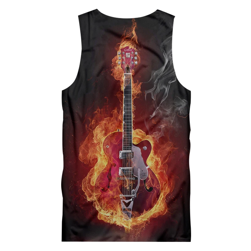 UJWI 3d майка Горячая Распродажа Для мужчин с классным принтом пламенный гитары
