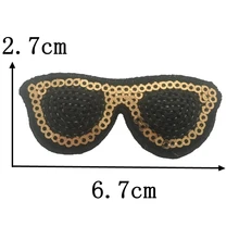 10PCS/lot Sunglass Sequined Patches Iron on Beading Embroidery Appliques Patch for Clothes Stickers 