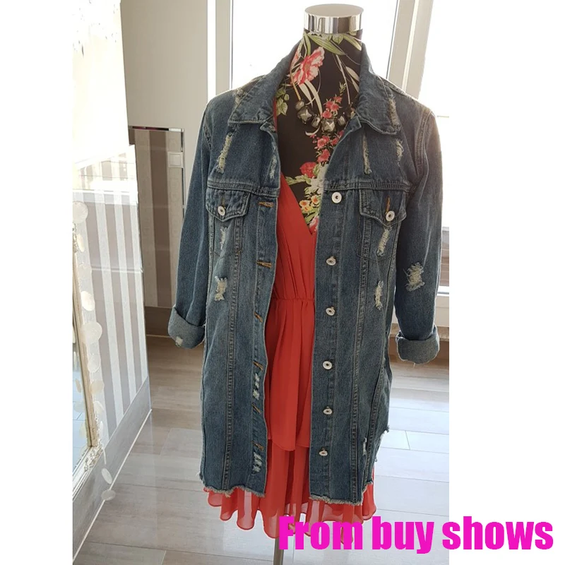 Женская джинсовая куртка с вышивкой цветочным принтом весна 2019|Женские куртки| |