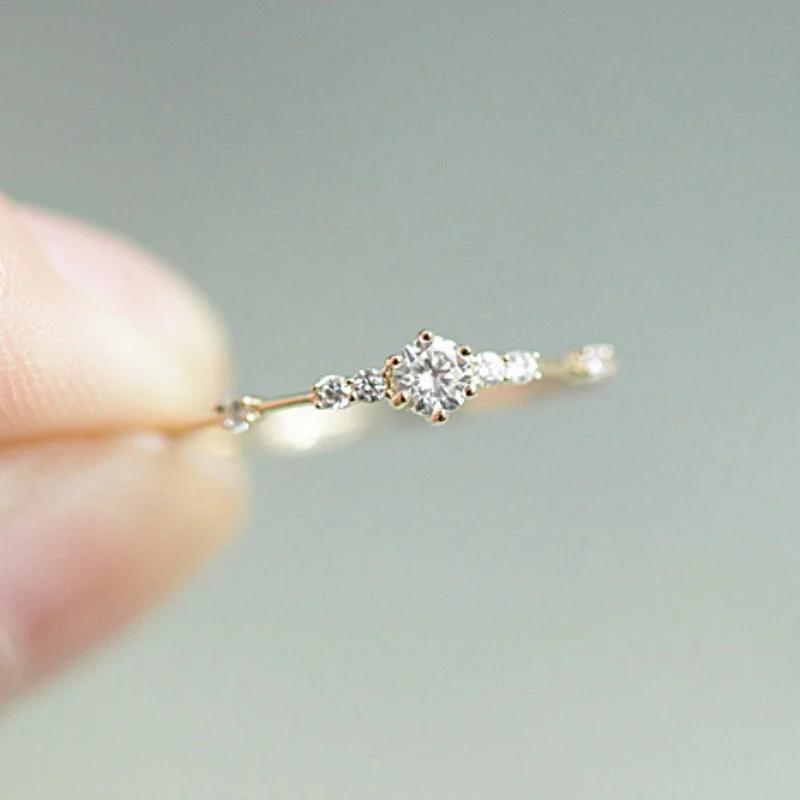 1 шт. модное простое кольцо с кристаллами из горного хрусталя простые кольца