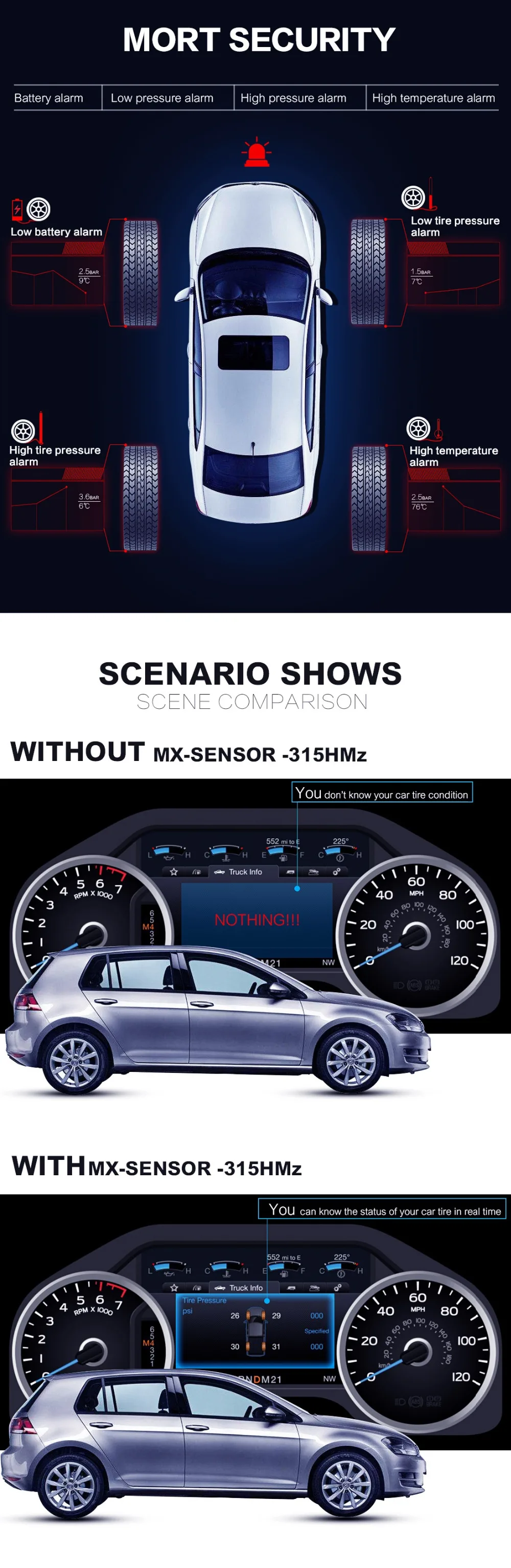 Autel TPMS сенсор 433 МГц/315 МГц Авто программируемый Универсальный TPMS сенсор для контроля давления в шинах MX сенсор инструмент