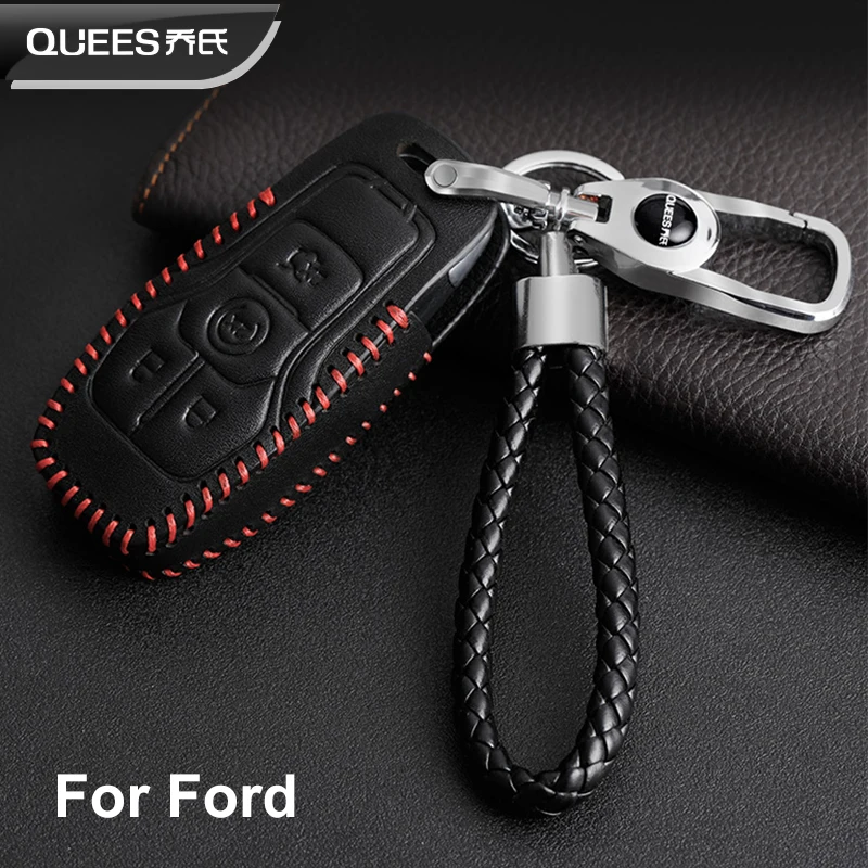 QUEES дистанционный Брелок чехол для Ford Mustang Edge Explorer F-150 F-250 5 кнопок брелок |