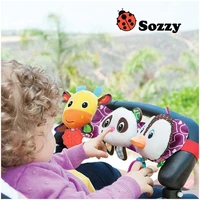 sozzy musical baby toys stroller cot bed hanging crib mobile soft panda deer penguin plush rattle teether toy for newborn babies