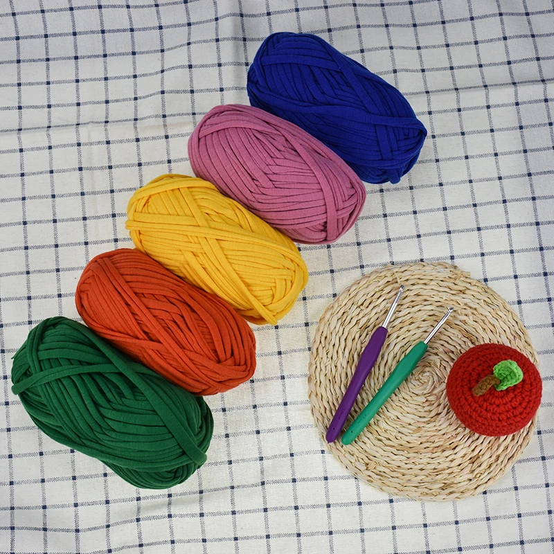 Тканевая пряжа для вязания толстая нить крючком мешок сумочка ковер подушка