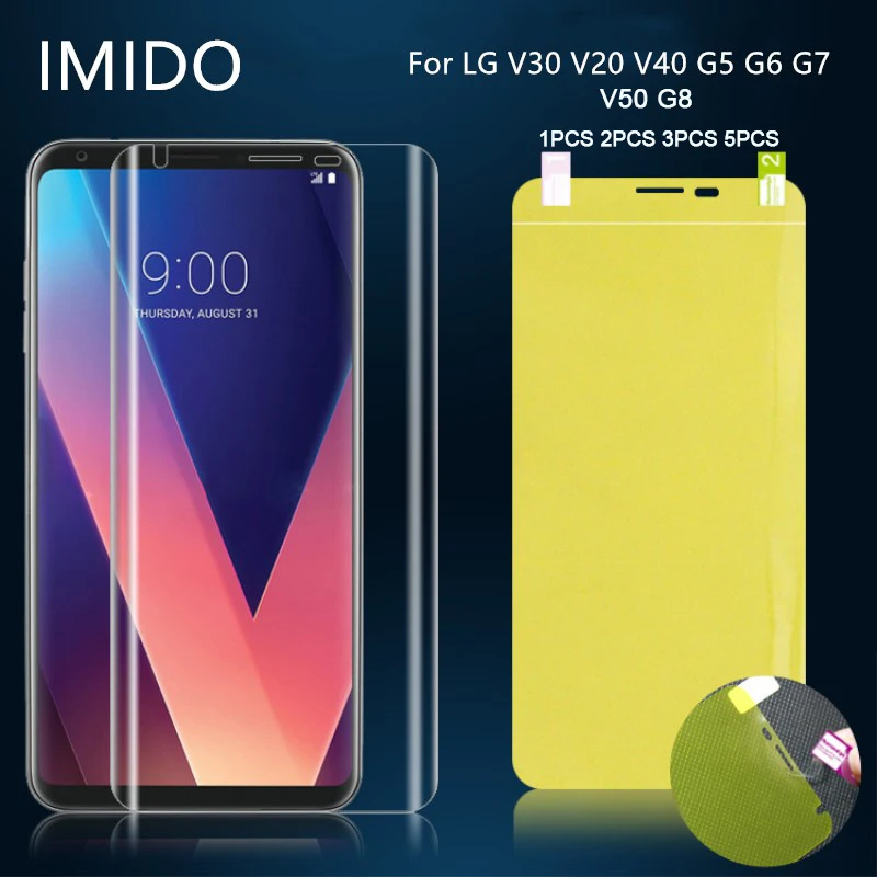 1/2/3/5 шт для LG V30 V20 V40 V50 G5 G6 G7 G8 3D полное покрытие мягкий гидрогель screentpu Защитная