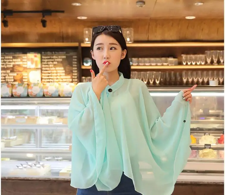 2021 Summer Women Sun Protection Clothing Solid Color Chiffon UV SunScreen Sun Protection Shawl Female
