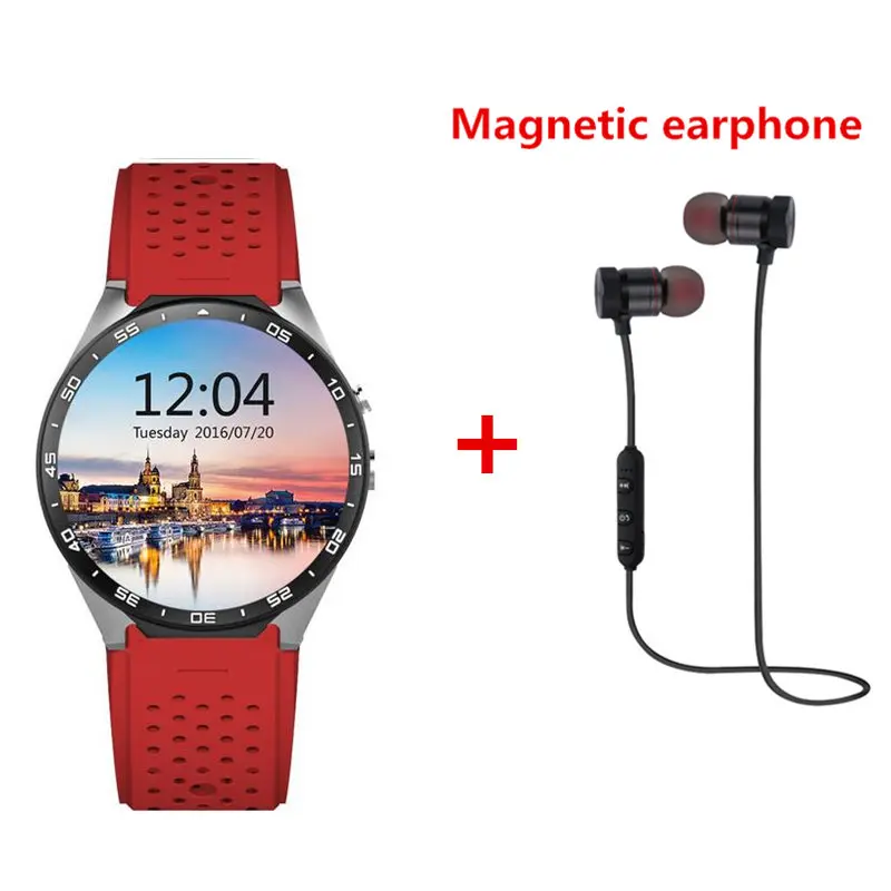 Лучшие KW88 Pro ph X5 I4 3g смарт-телефон 1,39 дюймов Android 7,0 MTK6580 четырехъядерный 1. 3g Гц 1 Гб ram 16 Гб rom Смарт-часы - Цвет: red add headset