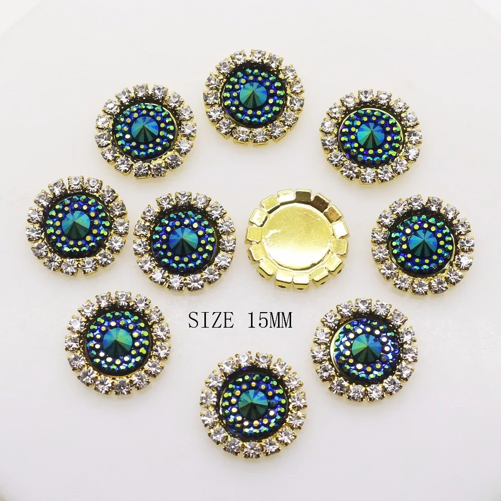 10 шт. круглые золотые броши стразы 15 мм|Ювелирная фурнитура и компоненты| |