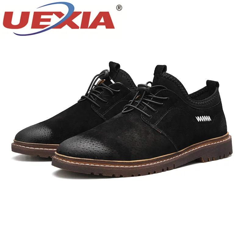 UEXIA Весна и Осень Марка Высокое Класс Для мужчин Модная обувь на плоской подошве