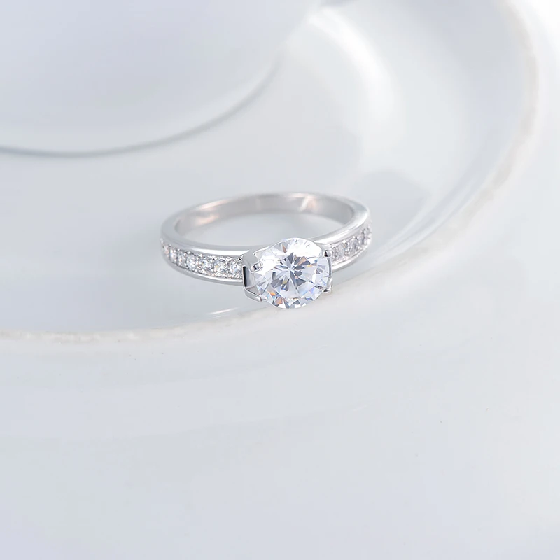 Мода AAA циркония свадебные кольца невесты для женщин белого золота цвет модные