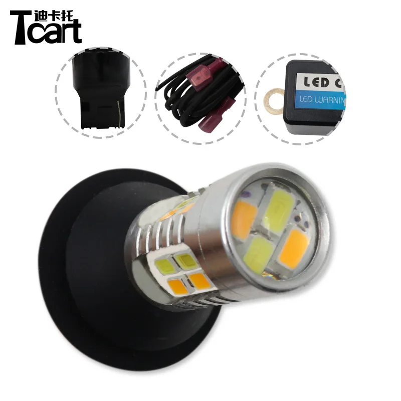 

Tcart Daytime Running Lights for honda fit jazz 2003 2010 Turn Signals Auto Led Bulbs White yellow Lamps WY21W 7440