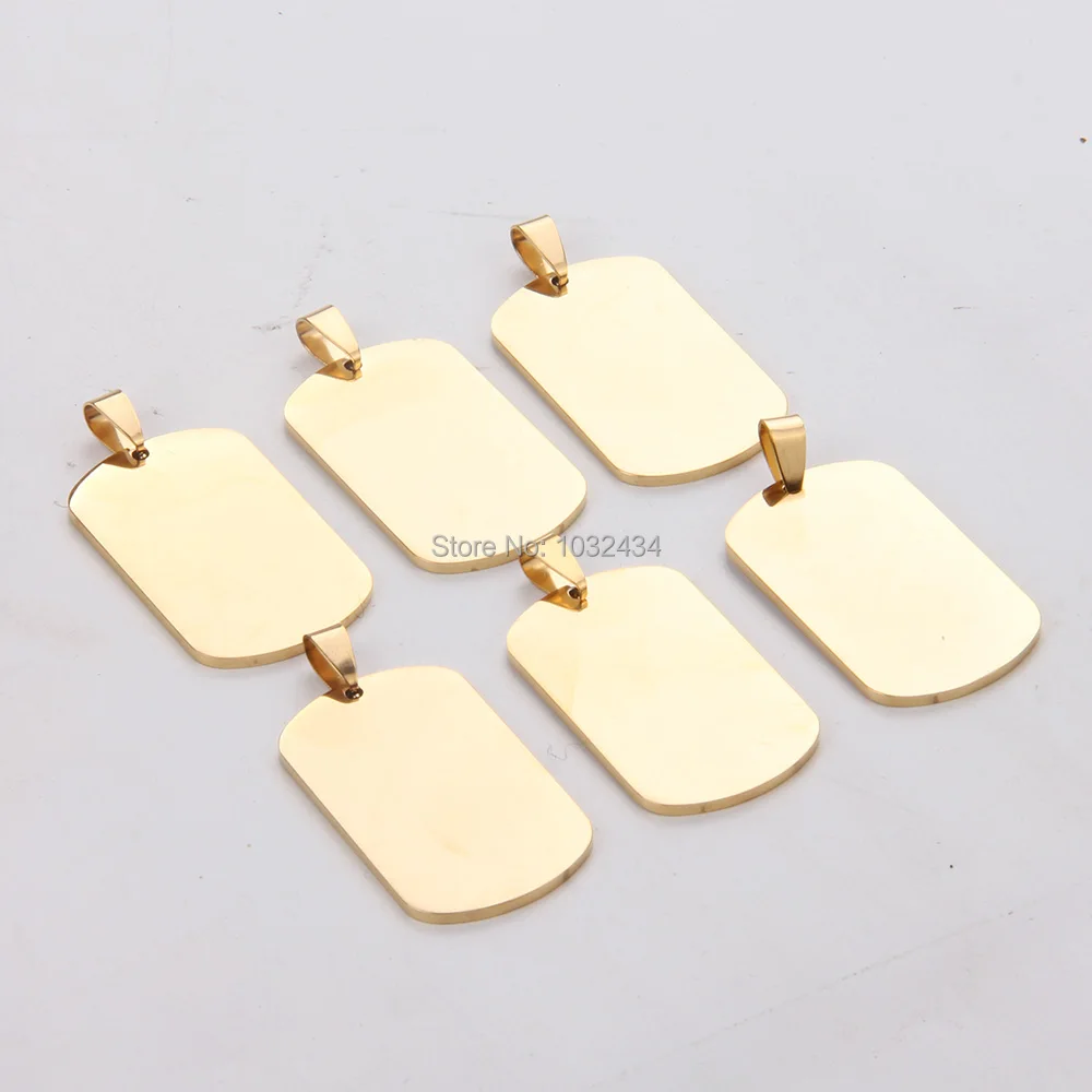 Подвески из нержавеющей стали в форме прямоугольника золотистые Жетоны для