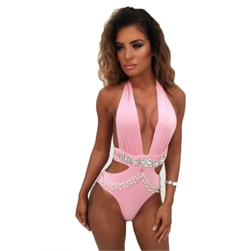 Женское боди сексуальное с кристаллами 2018 | Женская одежда