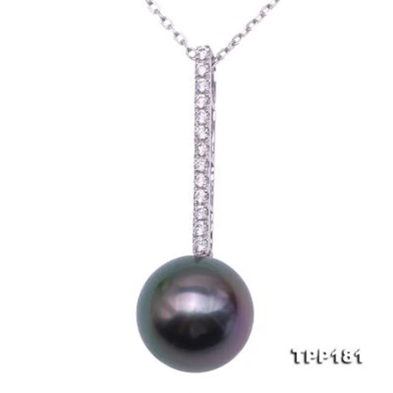 white 14K gold JYX Tahiti, жемчужное ожерелье для женщин, красивое 14 К золото, 9,5 мм, черный Таити, жемчужное ожерелье с подвеской, 18 дюймов - Цвет камня: white 14K gold