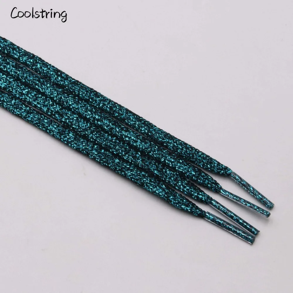 2370 Malachite green Coolstring Прохладный плоские блестящие шнурки Блестящие модные блестящие шнурки Рождество цвета Chic мерцающий 7 мм металлик - Цвет: 2370 Malachite green